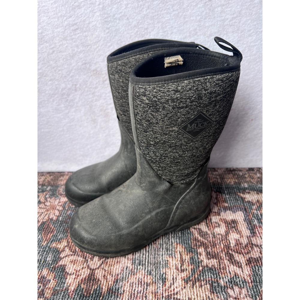 Muck Boot Company Kids Black Grey Waterproof Rubber Boots Size 4 100021MH